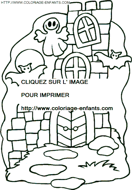 coloriage maisons hantees