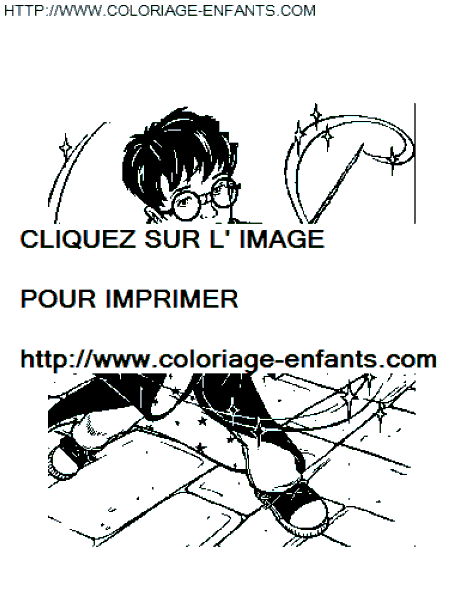 coloriage harry potter et sa baguette magique