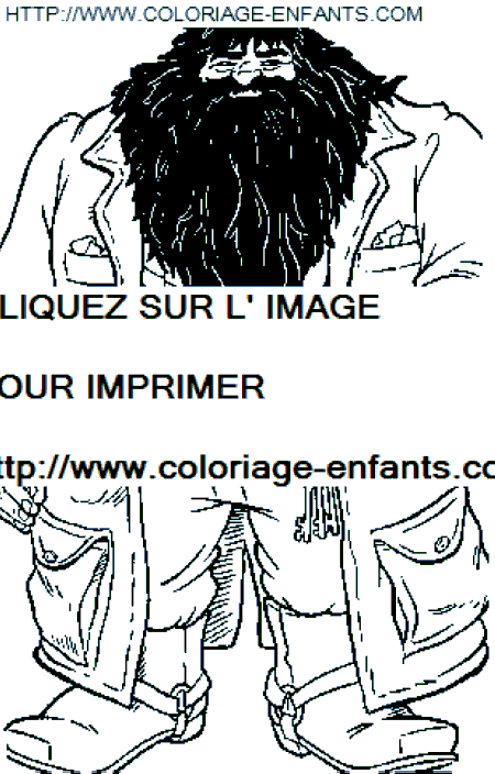 coloriage harry potter le geant hagrid