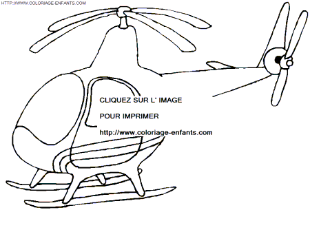 coloriage helicoptere atterissant