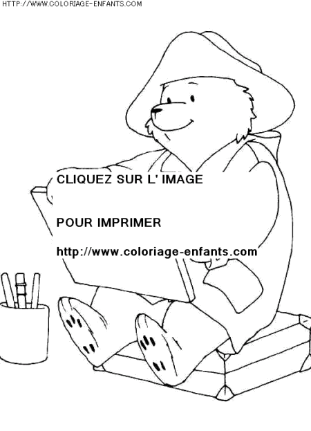 coloriage heros ours paddington