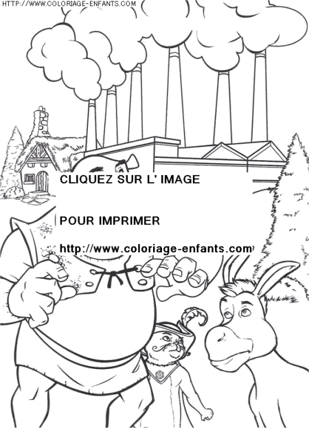 coloriage heros shrek 2