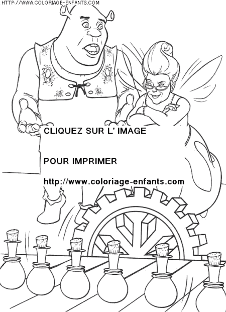 coloriage heros shrek 2