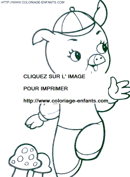 coloriage trois petits cochons