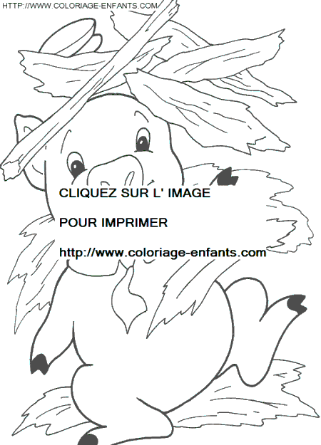 coloriage trois petits cochons