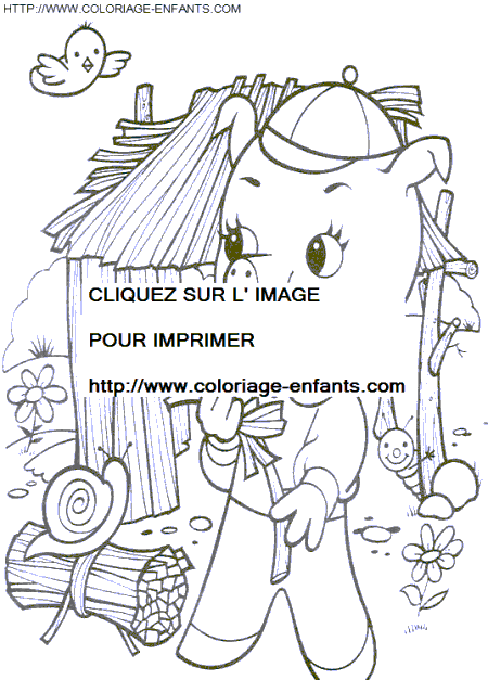 coloriage trois petits cochons