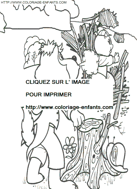 coloriage trois petits cochons