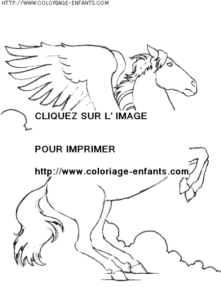 coloriage histoire licornes