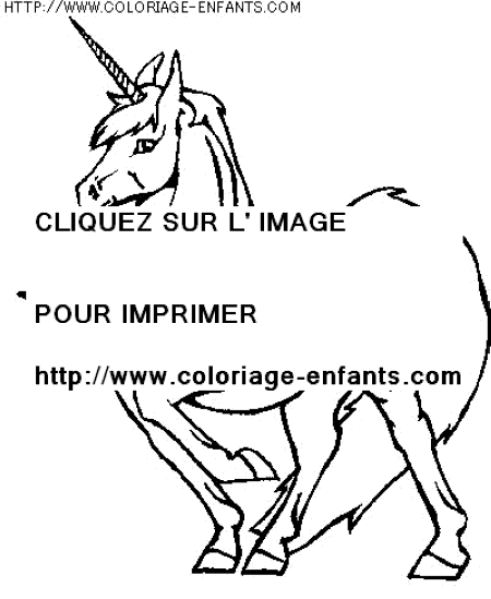 coloriage histoire licornes