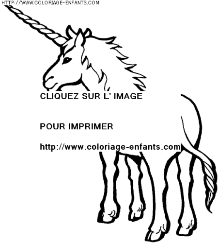 coloriage histoire licornes