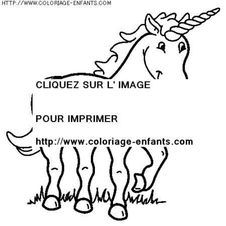 coloriage histoire licornes