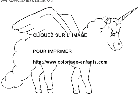 coloriage histoire licornes