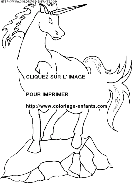 coloriage histoire licornes