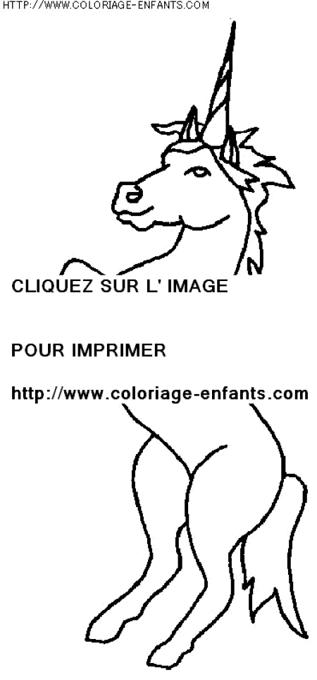 coloriage histoire licornes