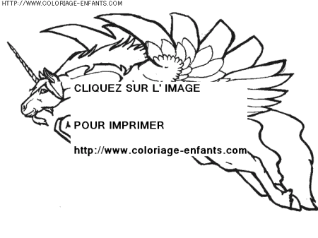 coloriage histoire licornes