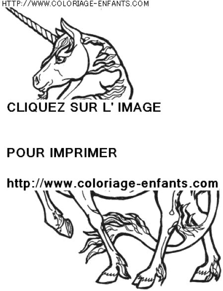 coloriage histoire licornes