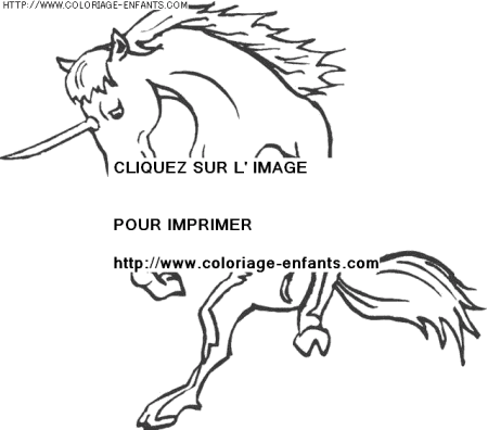 coloriage histoire licornes