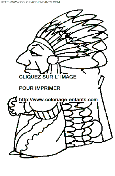 coloriage indien chef devant sa tente