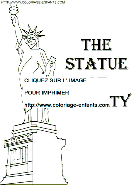coloriage la statue de la liberte