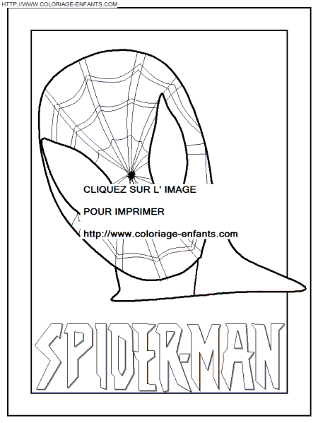 coloriage le visage de spiderman