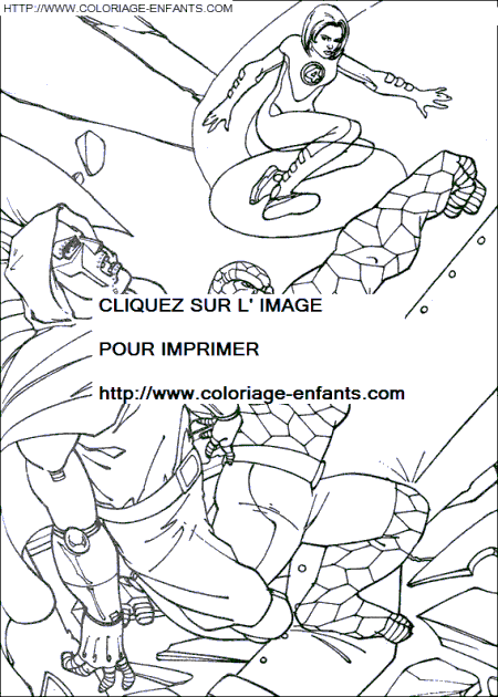 coloriage les 4 fantastiques la femme invisible