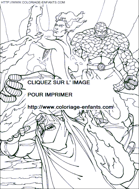 coloriage les 4 fantastiques la torche humaine