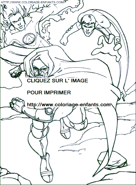 coloriage les 4 fantastiques mr fantastic contre dr fatalis