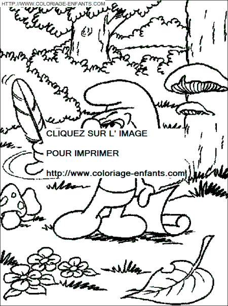 coloriage les schtroumpfs schtroumpf poete