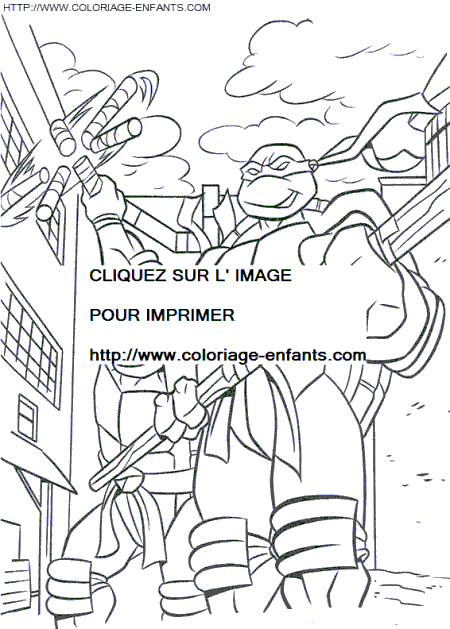 coloriage les tortues ninja donatello et michelangelo