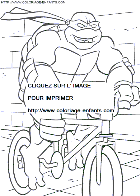 coloriage les tortues ninja donatello fait du velo