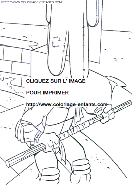 coloriage les tortues ninja donatello pris au piege