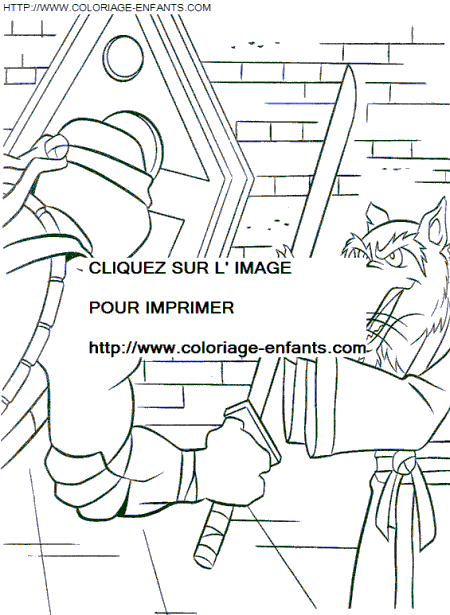 coloriage les tortues ninja et le maitre splinter