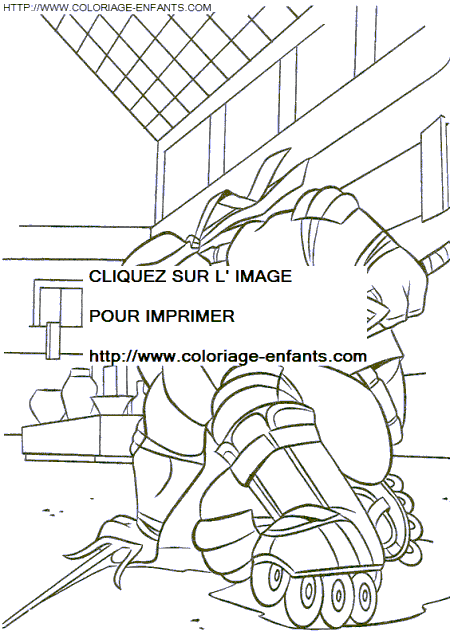 coloriage les tortues ninja leonardo fait du roller