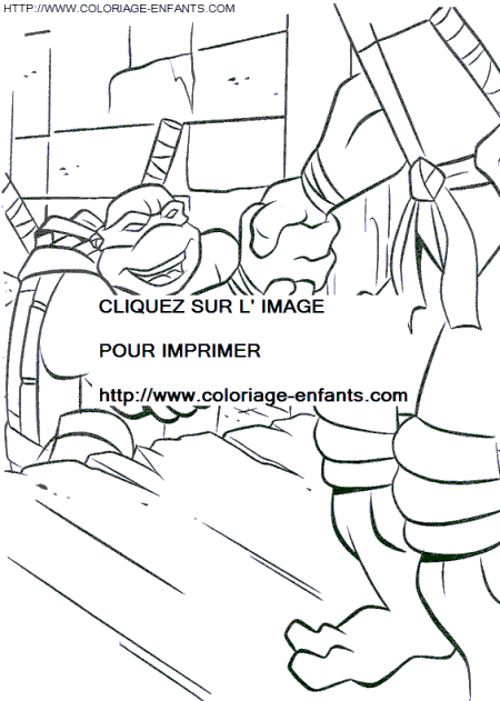 coloriage les tortues ninja michelangelo grimpe