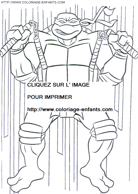 coloriage les tortues ninja michelangelo