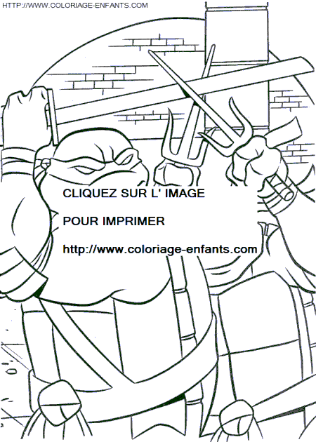 coloriage les tortues ninja raphael et leonardo se forment au combat