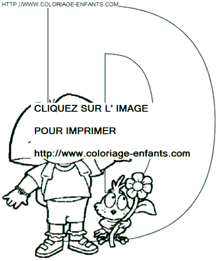 coloriage Alphabet Dora lettre D