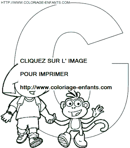 coloriage Alphabet Dora lettre G