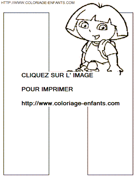 coloriage Alphabet Dora lettre H