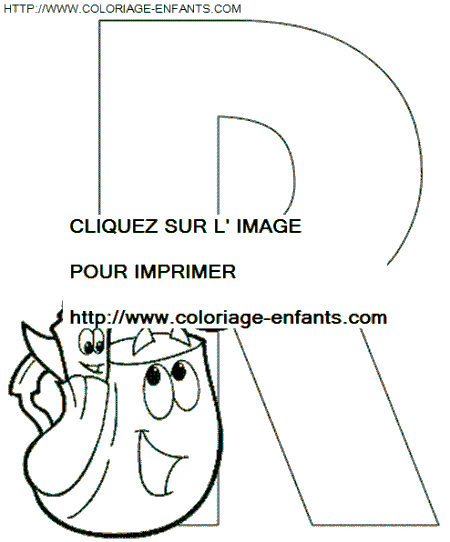 coloriage Alphabet Dora lettre R