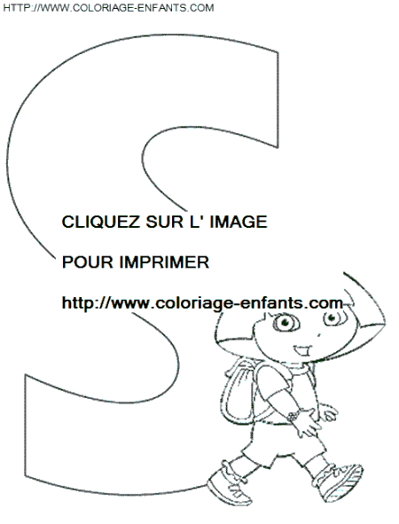 coloriage Alphabet Dora lettre S