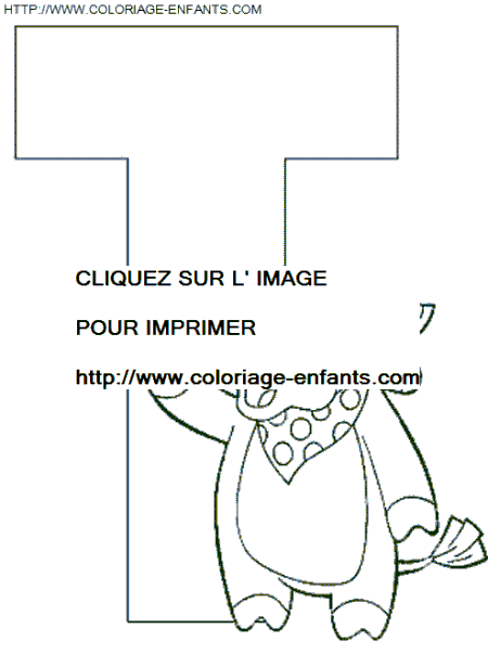 coloriage Alphabet Dora lettre T