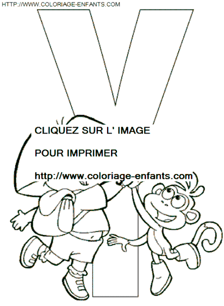 coloriage Alphabet Dora lettre Y