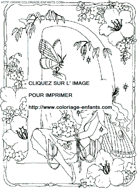 coloriage Alphabet fee lettre D