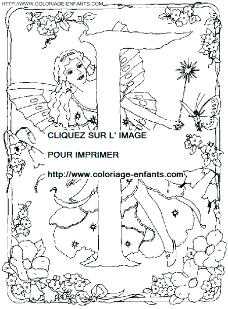 coloriage Alphabet fee lettre F