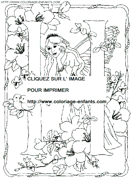 coloriage Alphabet fee lettre H