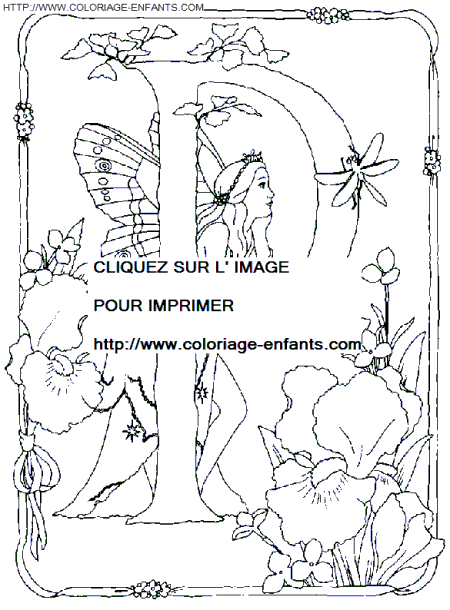 coloriage Alphabet fee lettre P