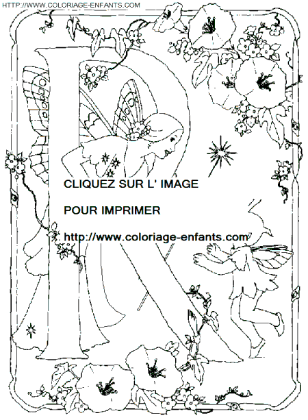 coloriage Alphabet fee lettre R