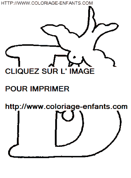 coloriage lettre oiseaux lettre b