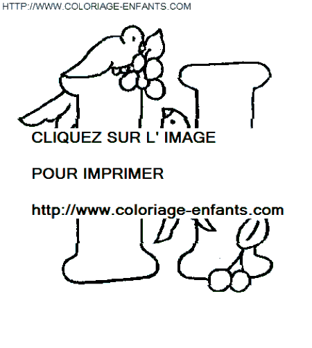 coloriage lettre oiseaux lettre h